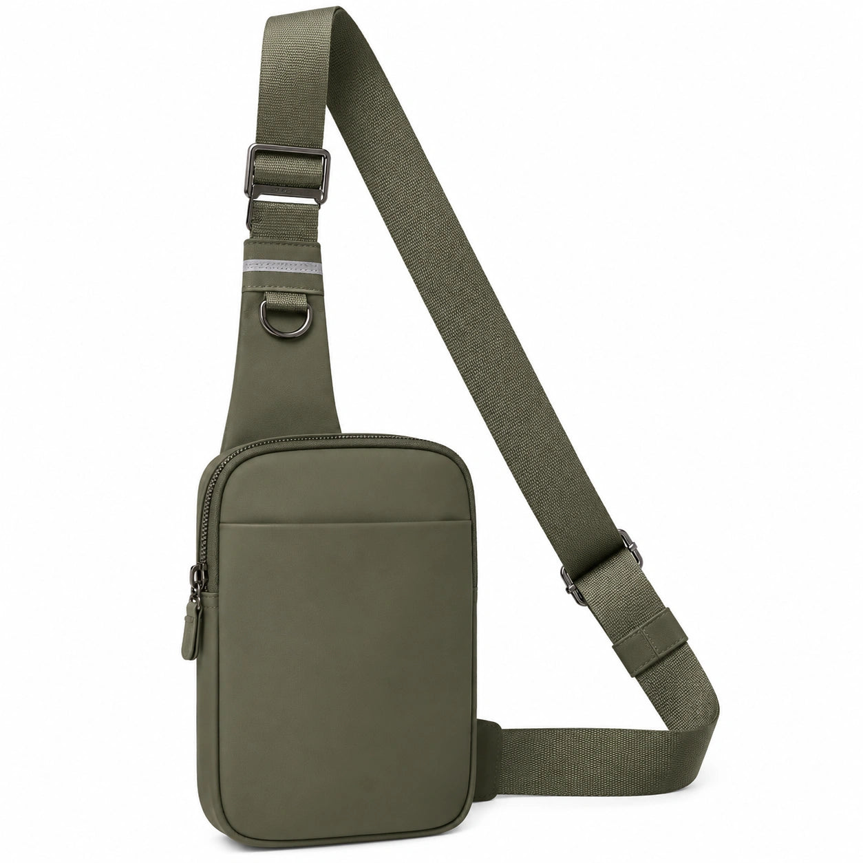 Bolso Cruzado Unisex Verde con Bolsillo Frontal