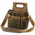Bolso organizador de herramientas verde y marrón