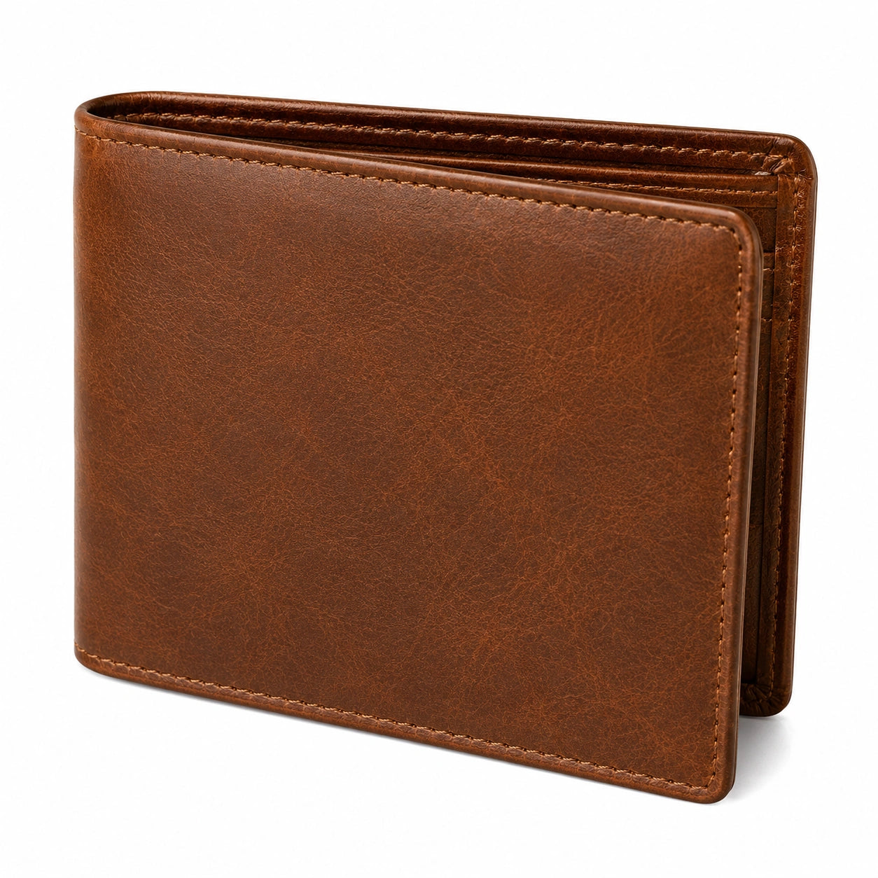 Cartera Clásica de Cuero Sintético para Hombre, Marrón