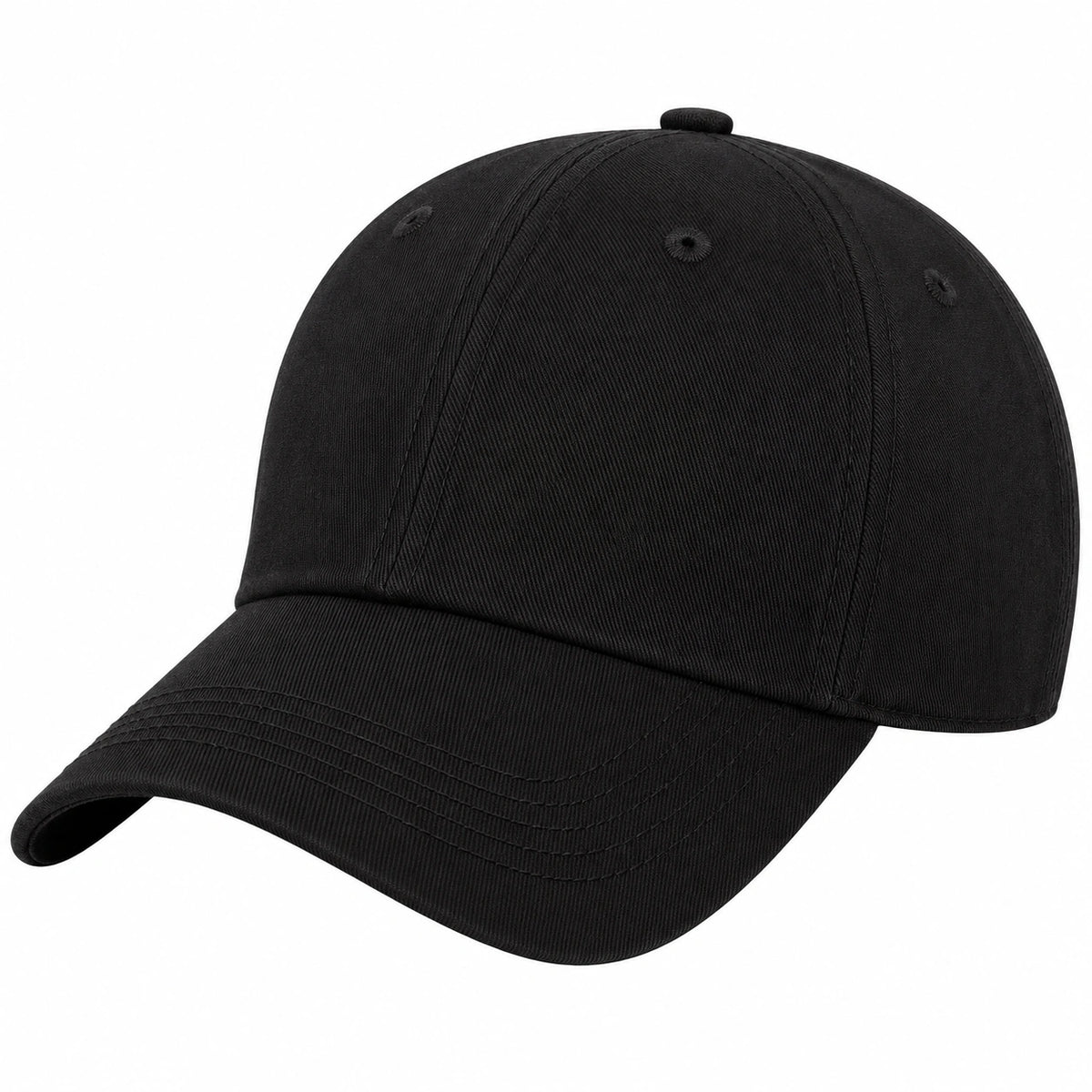 Gorra de béisbol unisex negra ajustable