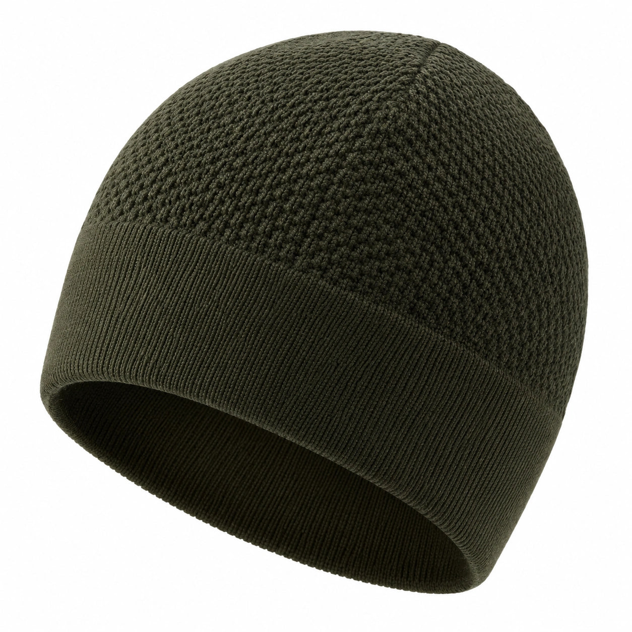 Gorro de Punto Grueso Verde Oscuro para Invierno