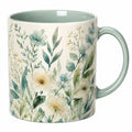 Taza de Cerámica con Diseño Floral 350ml Verde