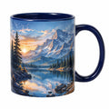 Taza de Paisaje Montañoso de Cerámica Azul