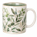 Taza de cerámica con diseño floral verde - 350ml
