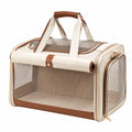 Transportadora de Mascotas Transpirable Beige y Marrón 45cm